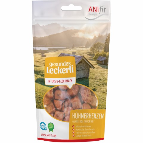 Hund Katze Hundefutter Snacks Hühnerherzen 35g 1 Stück -1- Anifit